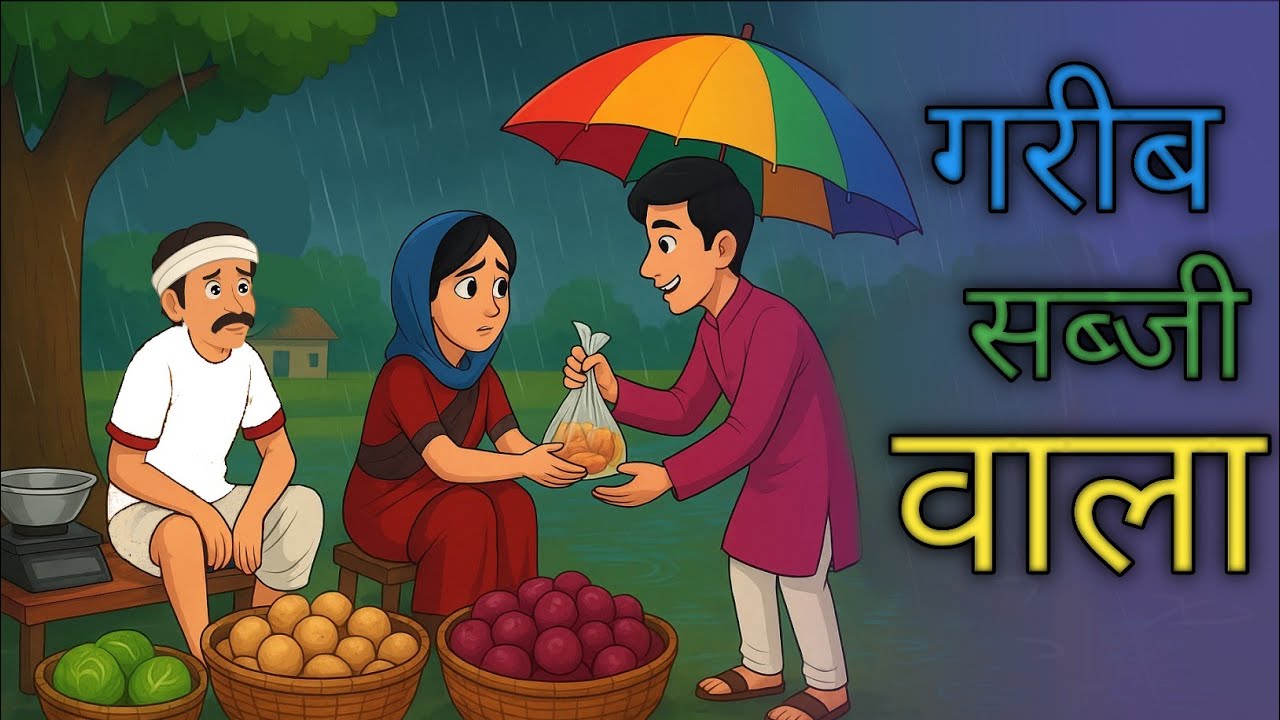 गरीब सब्जी वाला | gareeb sabji wala | cartoon story| गरीब पर वक्त का कहर | story | hindi kahani ||