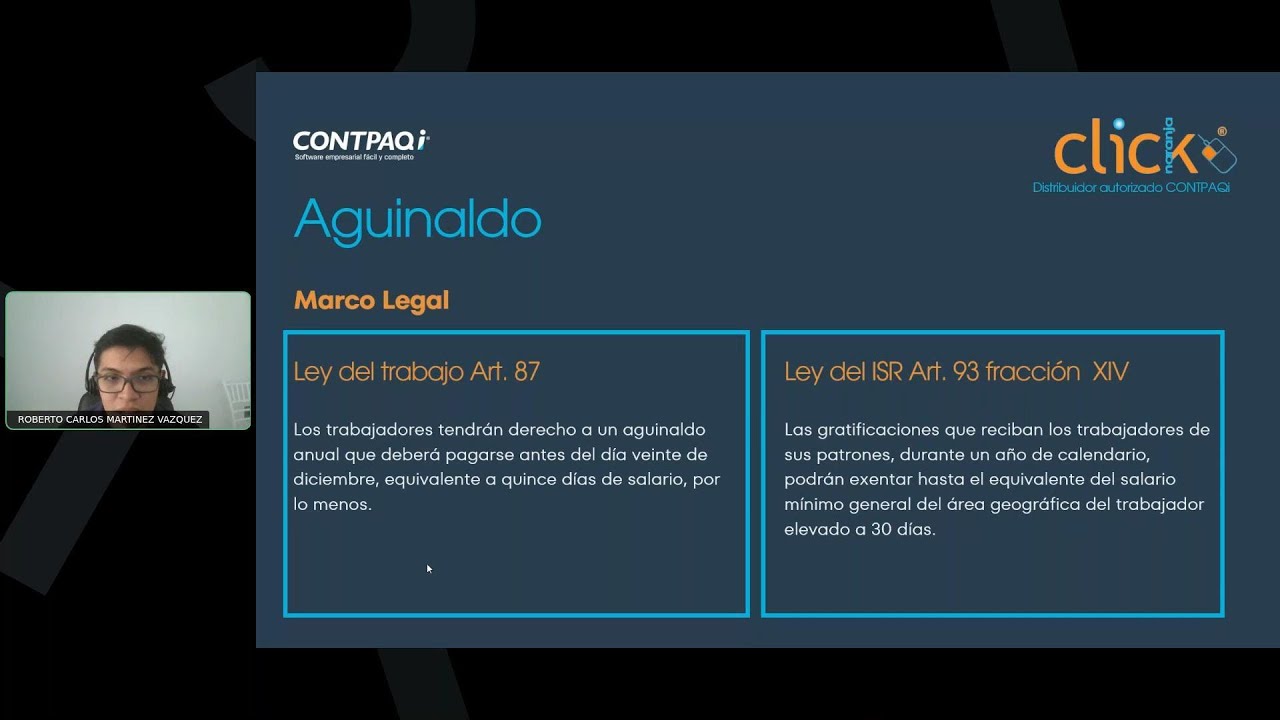 Cálculo de Aguinaldo - Webinar 1