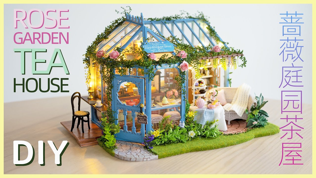 DIY doll house ➤ Rose Garden Tea House 🌷🌹 long version TUTORIAL