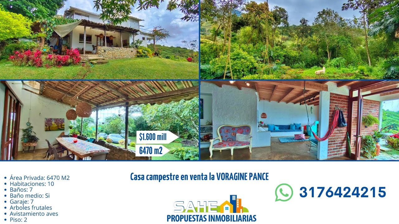 VENTA CASA CAMPESTRE LA VORAGINE PANCE SUR DE CALI