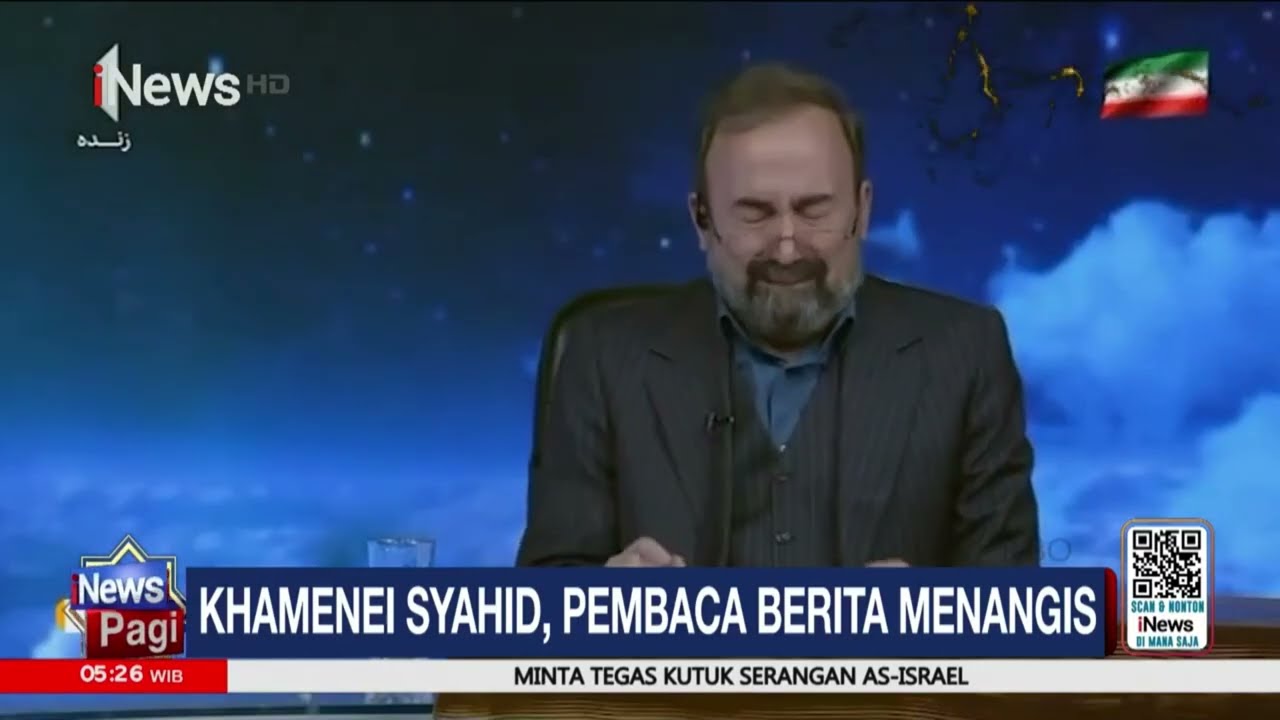 Bikin Haru, Presenter Televisi Berita Iran Menangis Saat Umumkan Kematian Ali Khameini