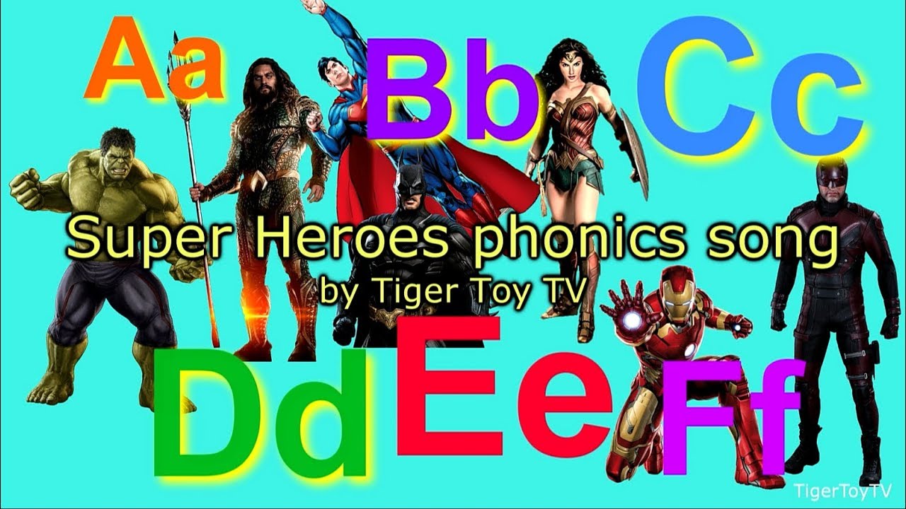 ABC ALPHABET SUPERMAN BATMAN WONDER WOMAN SUPER HERO PHONICS SONG [Tiger Toy TV] 타이거 토이 TV