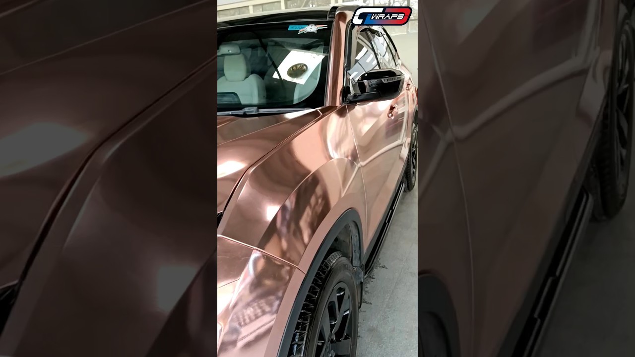 Rose gold wrap on Tata Safari 