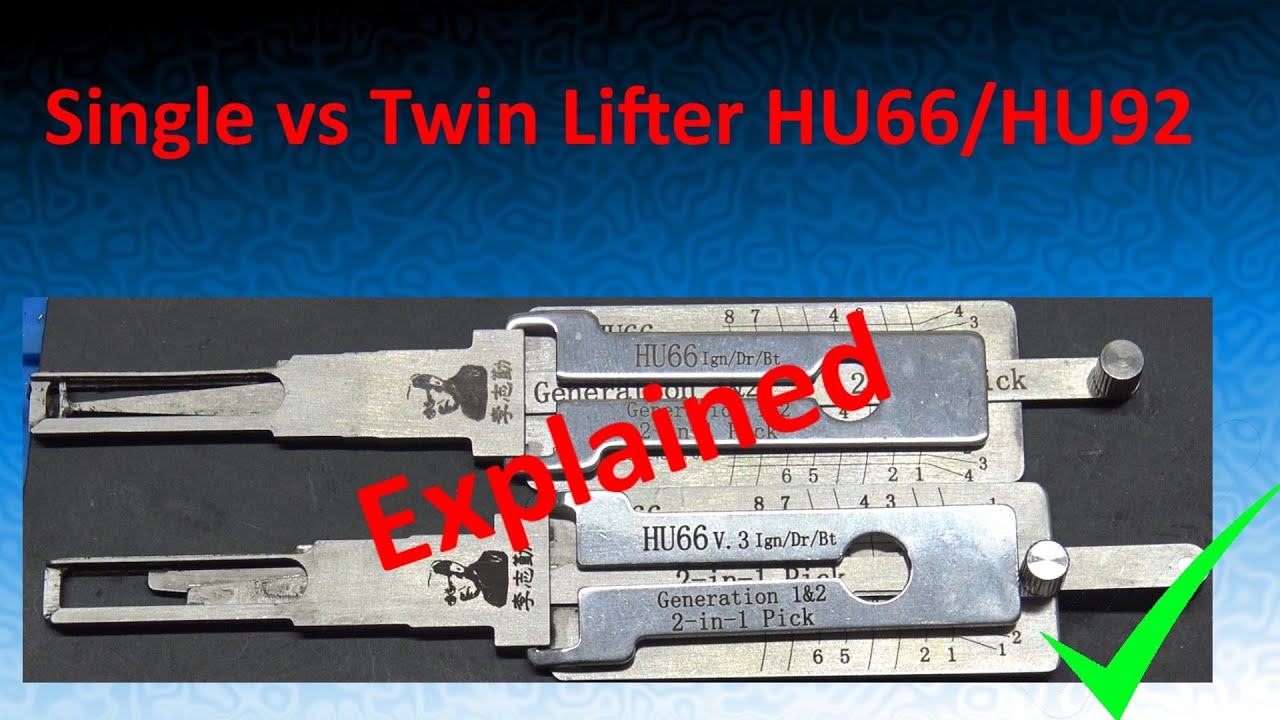 (523) Разница между одинарными и двойными подъемниками HU66 и HU92 Lishi Tools