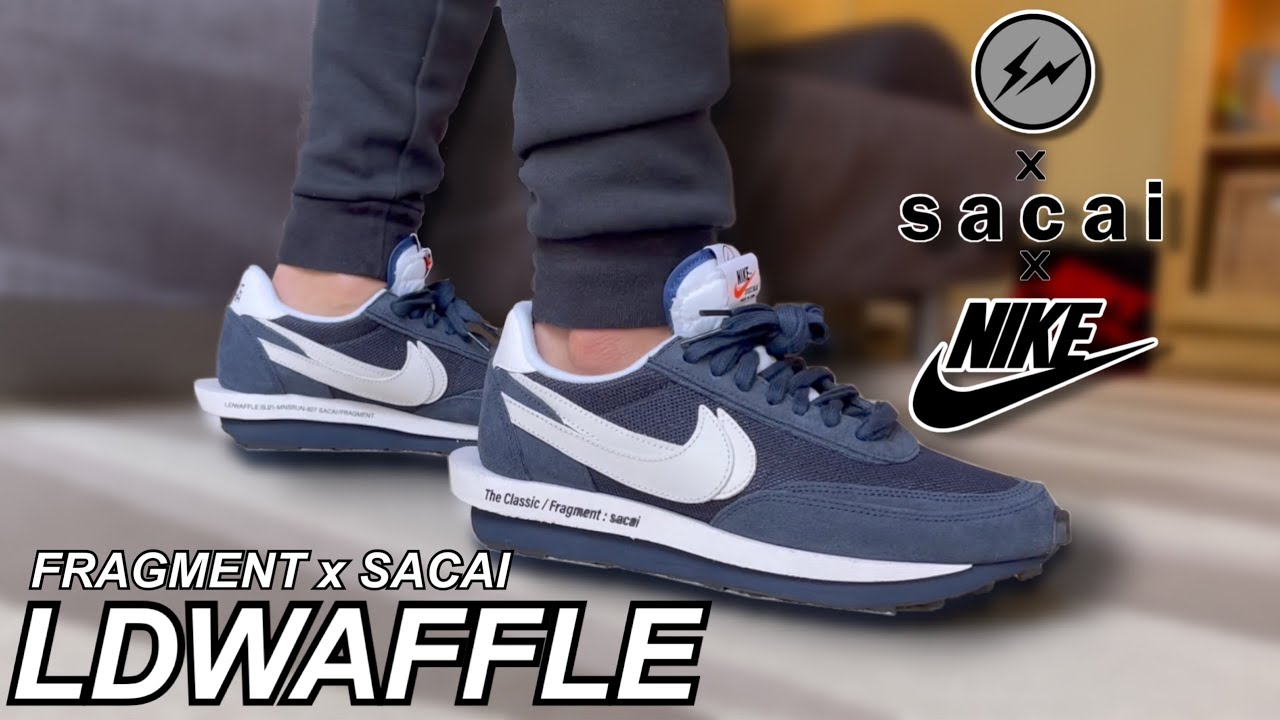Sacai 藤原浩閃電三方聯名【 Fragment x Nike LDWaffle Blue Void 】球鞋開箱 Review 實穿 On-Feet 尺寸建議 Sizing 再售評論 l 老嗨B