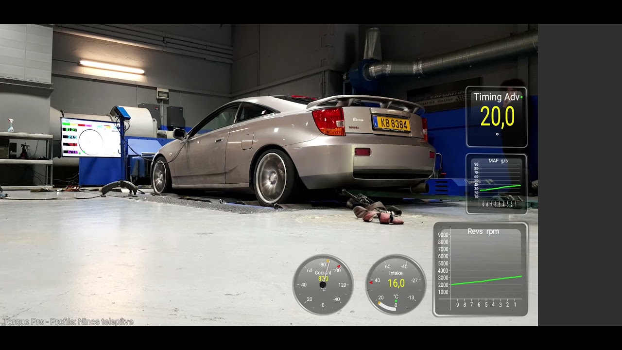Toyota Celica TS (2ZZGE) Dyno check - Live ECU data