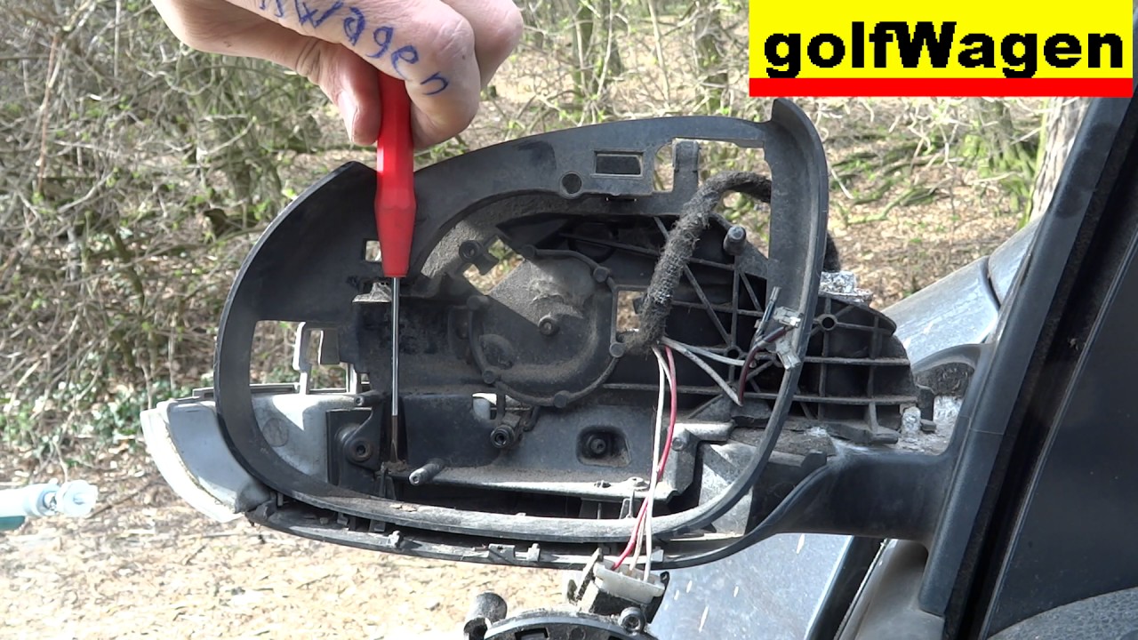VW Golf 5 - mirror light indicator replace change - motor for adjust mirror volkswagen /full time/