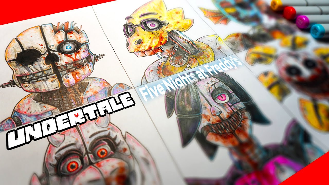 Drawing UNDERTALE Characters as FNAF MONSTERS (Sans, Toriel + More!)