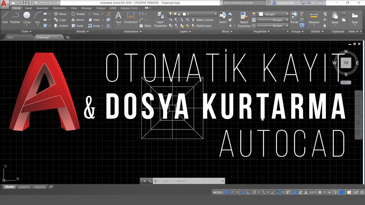 AutoCAD Otomatik Kaydetme ve Dosya Kurtarma | AutoSave | Yedek Dosyalar | AutoCAD Tutorial