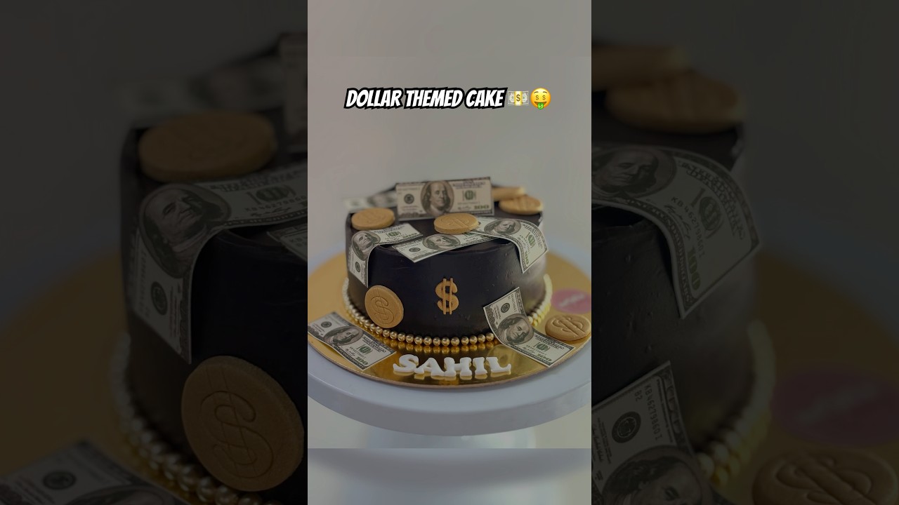Dollar themed cake tutorial🤑 #moneycake #caketutorial #cakedecorating #cakedesign