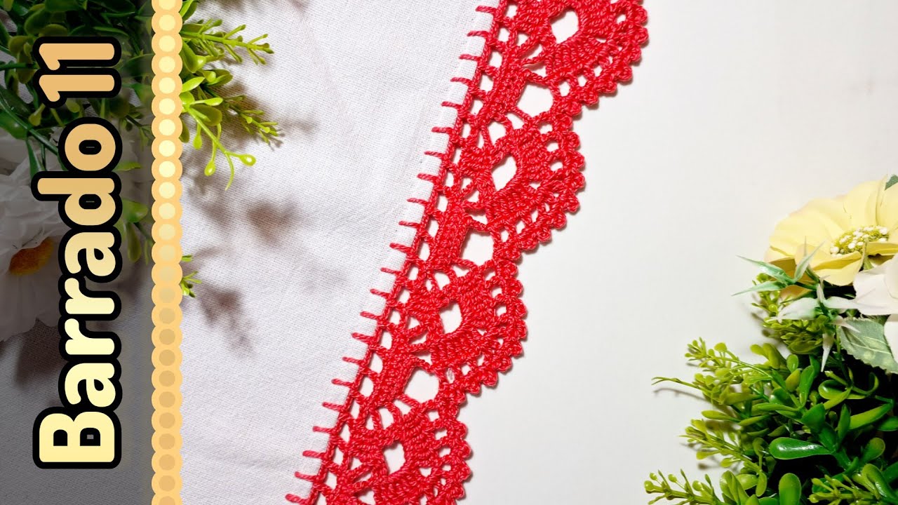 BARRADO DE CROCHÊ Nº 11 PASSO A PASSO PARA PANO DE PRATO #crochepanodeprato