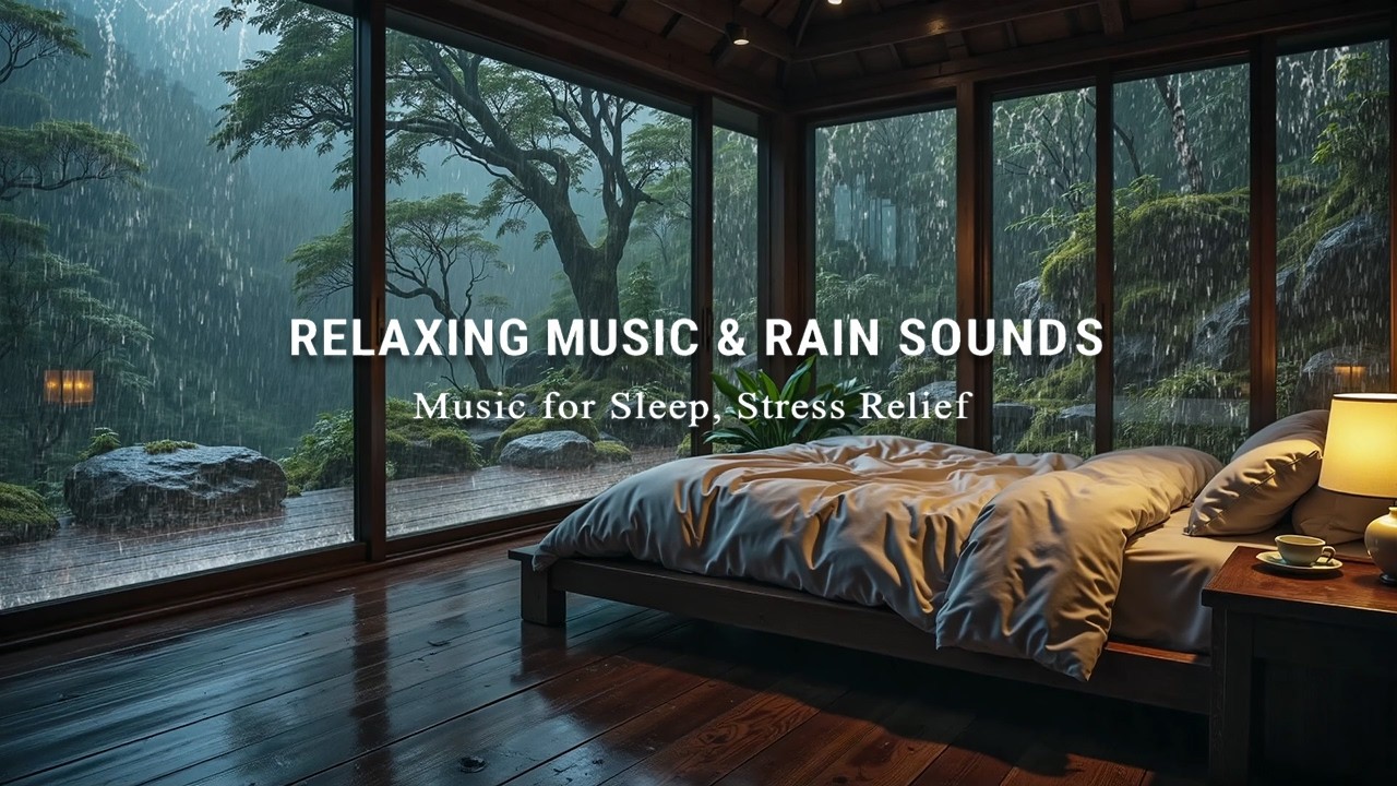 FALL INTO SLEEP INSTANTLY - Deep Sleep Music for Insomnia | Rain Sounds & Calm Piano in Bedroom
