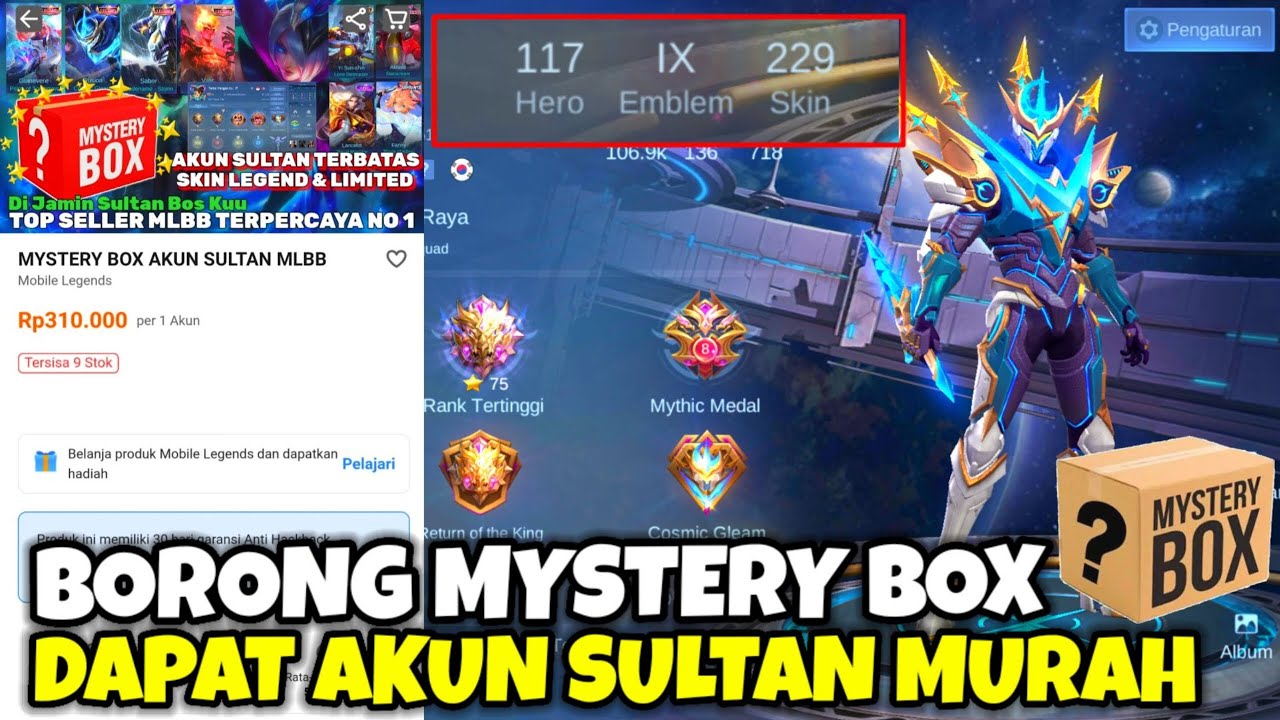 BORONG MYSTERY BOX AKUN SULTAN! MURAH BANGET DAPAT AKUN SKIN LEGEND DAN BANYAK SKIN - MOBILE LEGEND