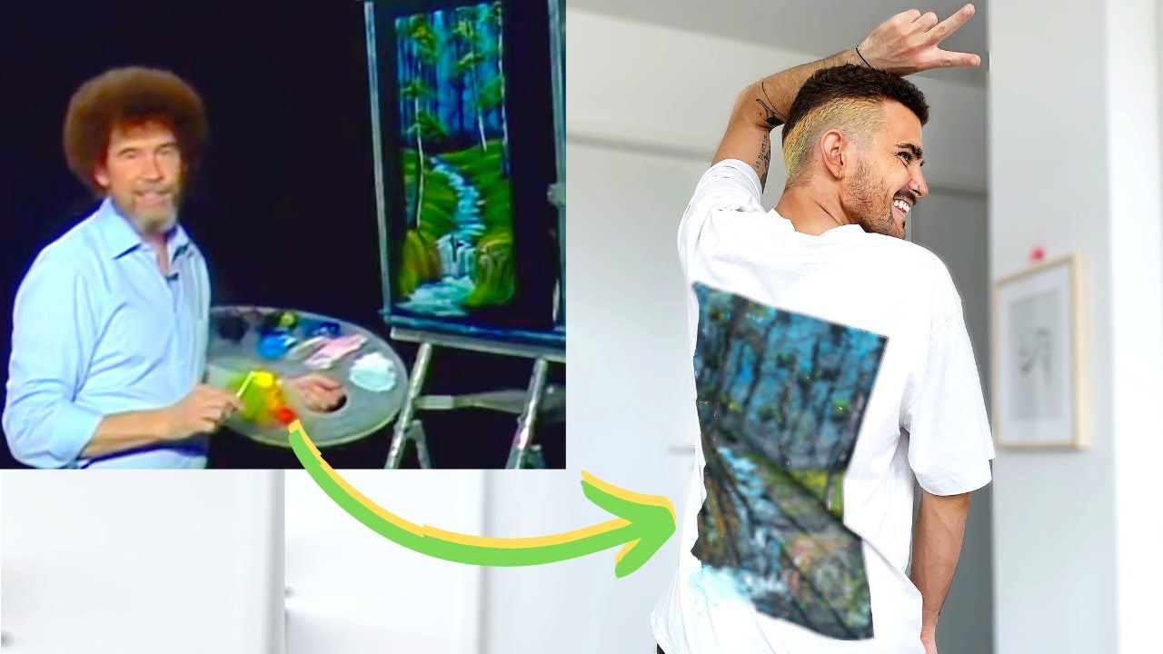 Following a Bob Ross Tutorial ON MY SHIRT