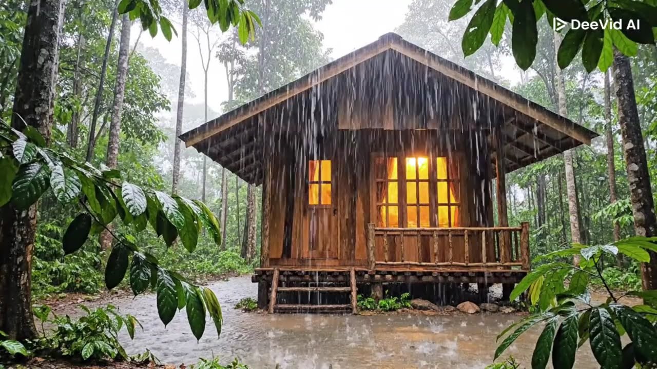 Cozy Cabin in the Rain & Classical Music 🌧️ Dinlendirici Yağmur Sesi ve Piyano