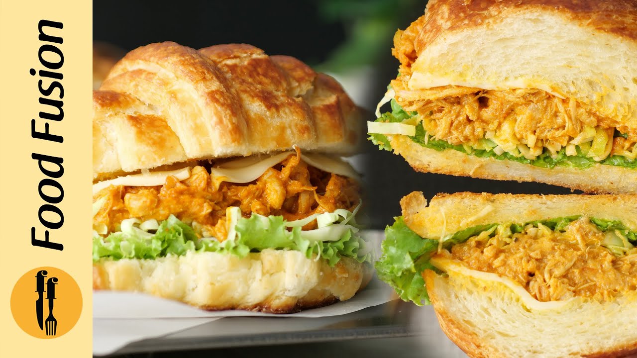 Shredded Butter Chicken Sandwich Recipe By Food Fusion