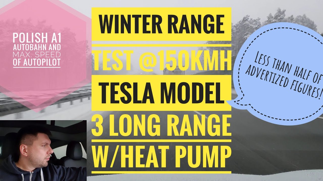 Finally: 150 kmh winter autobahn range test of Tesla Model 3 Long Range 2021