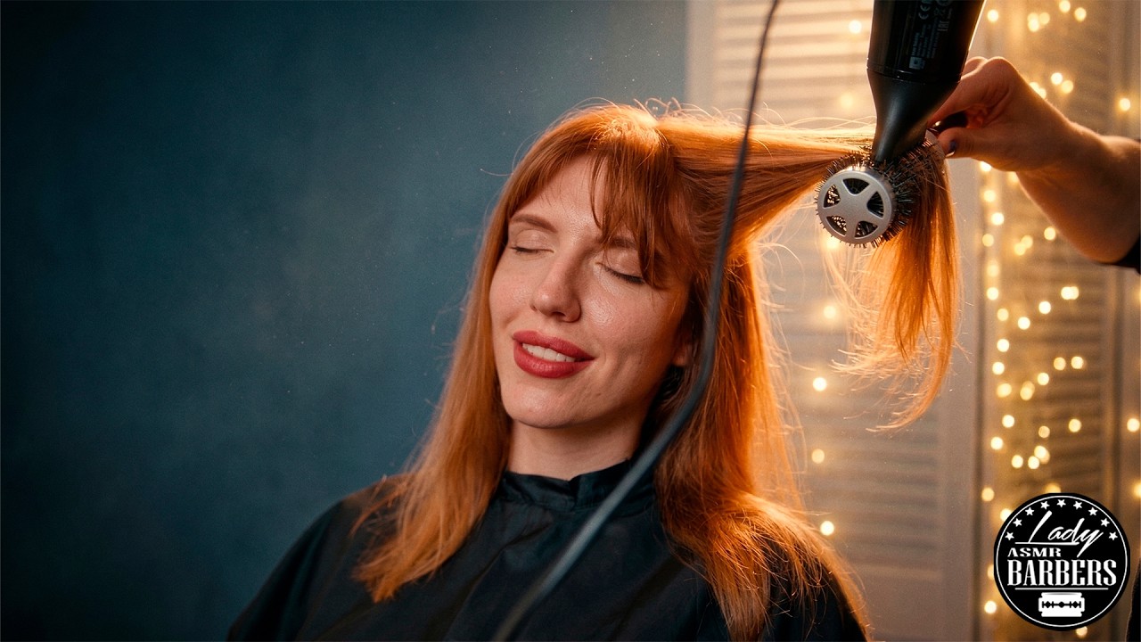 Потрясающая ASMR-стрижка и укладка от Barber Lady