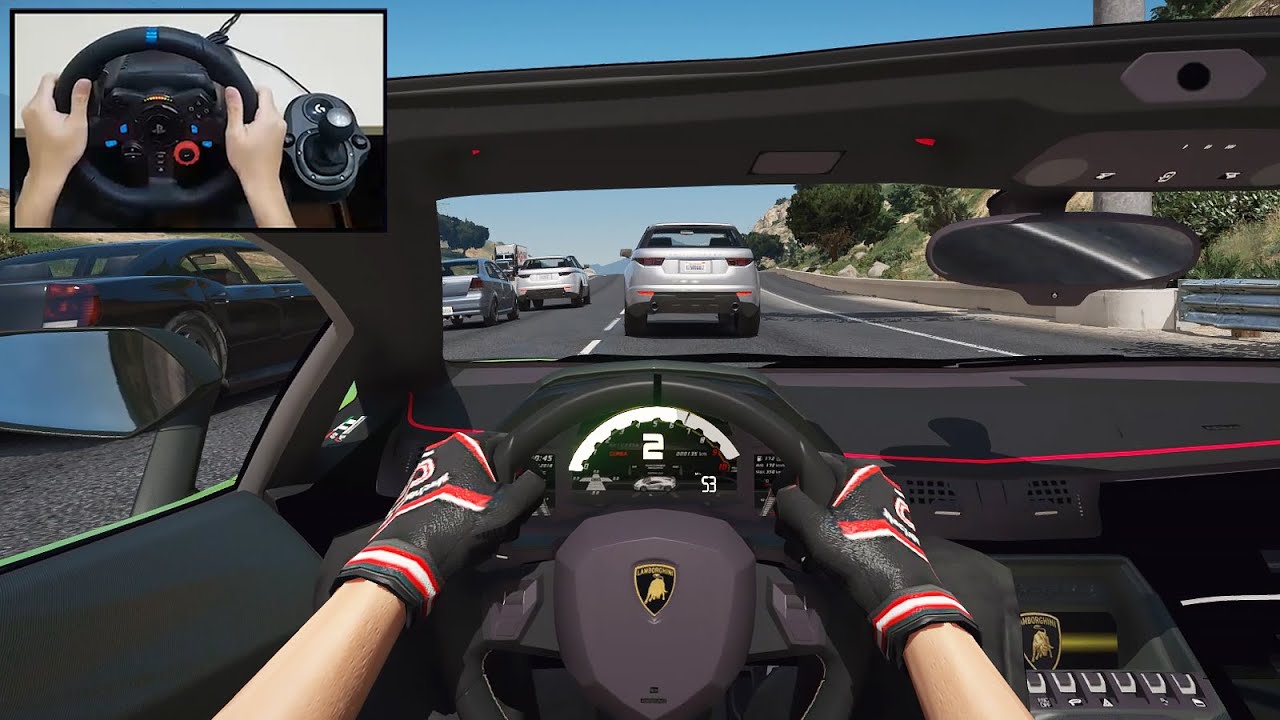 2020 Lamborghini Aventador SVJ Roadster POV Drive - GTA 5 Steering Wheel - Logitech G29 Gameplay