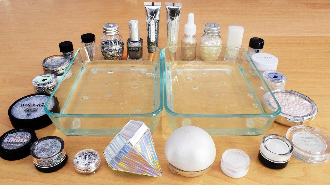 Diamonds vs Pearls - Mixing Makeup Eyeshadow Into Slime! Special Series 88 Satisfying Slime Video