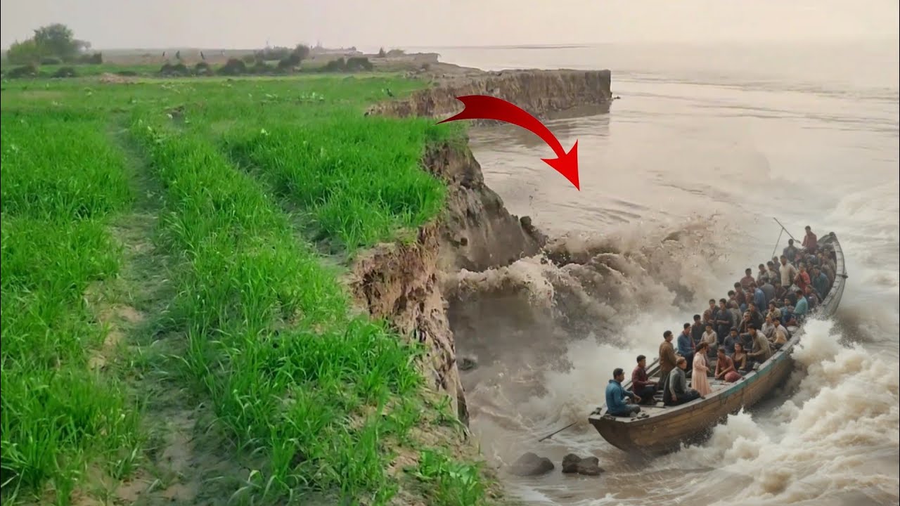 River Erosion Turns Deadly 😱 Boat Almost Drowned | Real Footage | River Erosion |compilation