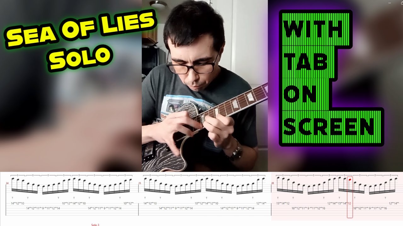 Symphony X – Sea Of Lies - Raw One-Take Guitar Solo + Tab On Screen