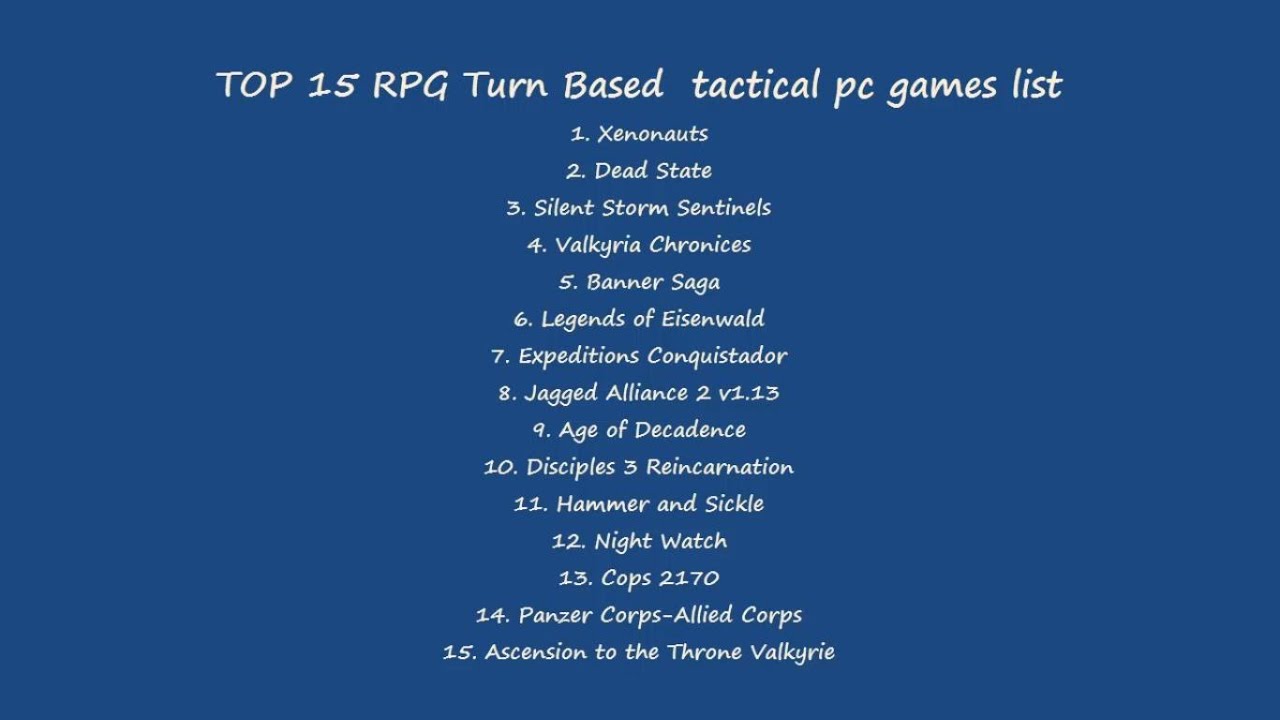 TOP 15 RPG Turn Based tactical pc games list