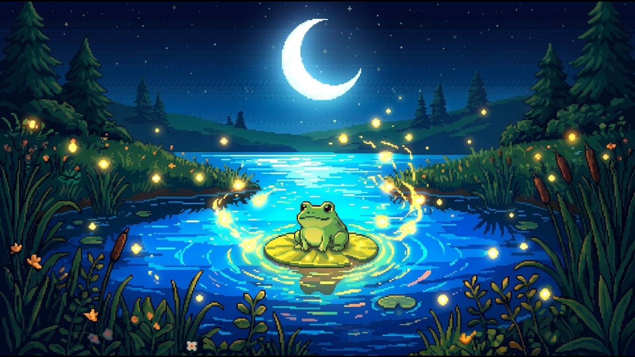Moonlit Pond 🌙 Cozy Lofi Beats for Studying, Relaxing & Focus