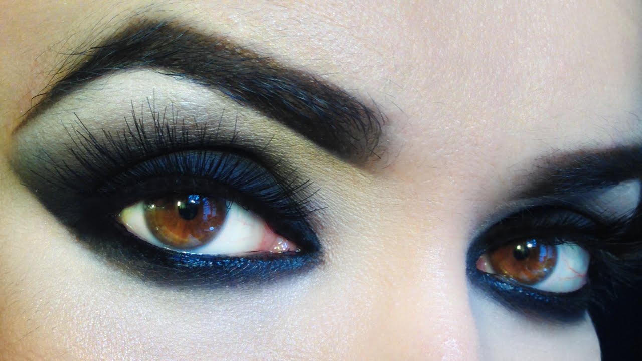 Sexy black smokey eyes glowy & contour makeup transformation