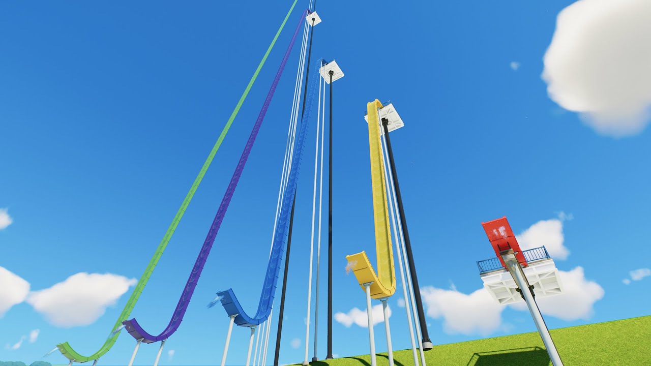 From 1 FT To 830 FT Water Slide Comparison - Planet Coaster 2