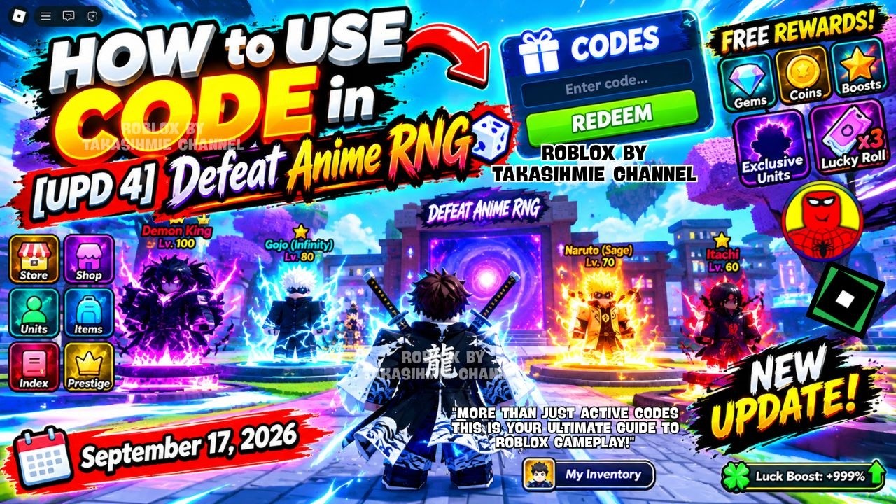 *CODES* UPDATE Defeat Anime RNG Roblox September 17, 2026 - Claim Free Rewards!  | Gameplay roblox