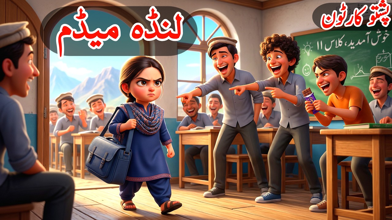 لنڈے میڈم | Pashto Cartoon | The Short Madam