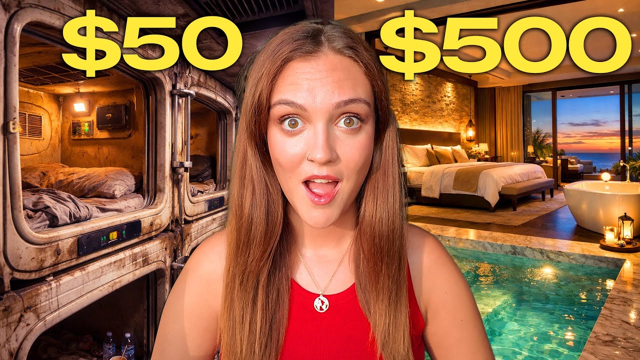 STAYING IN $50 VS $500 HOTEL ROOMS...