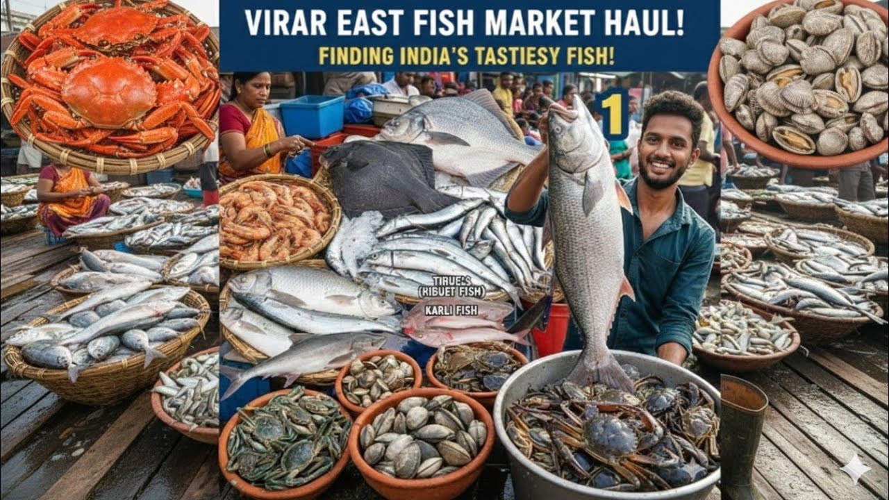 Mumbai Virar East Fish Market Tour😵😱||#Virar #FishMarket #Seafood #Vlog