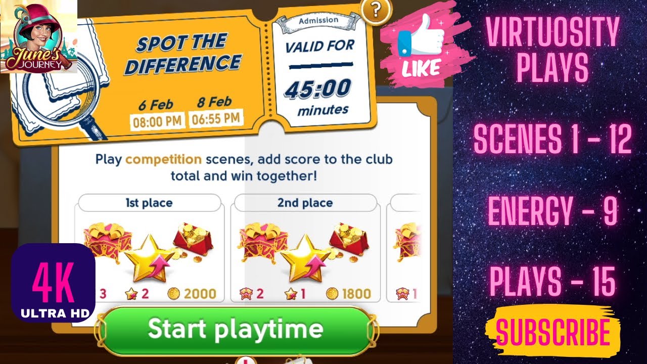 June's Journey Spot the Difference Comp | February 6 - 8 2026 | Energy 9 Scenes 1 - 12
