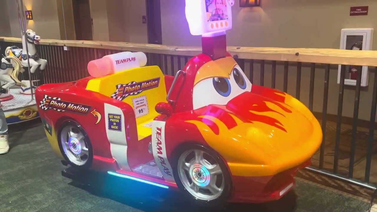 Team play inc. 2023 Photo motion kiddie ride at great Wolf Lodge