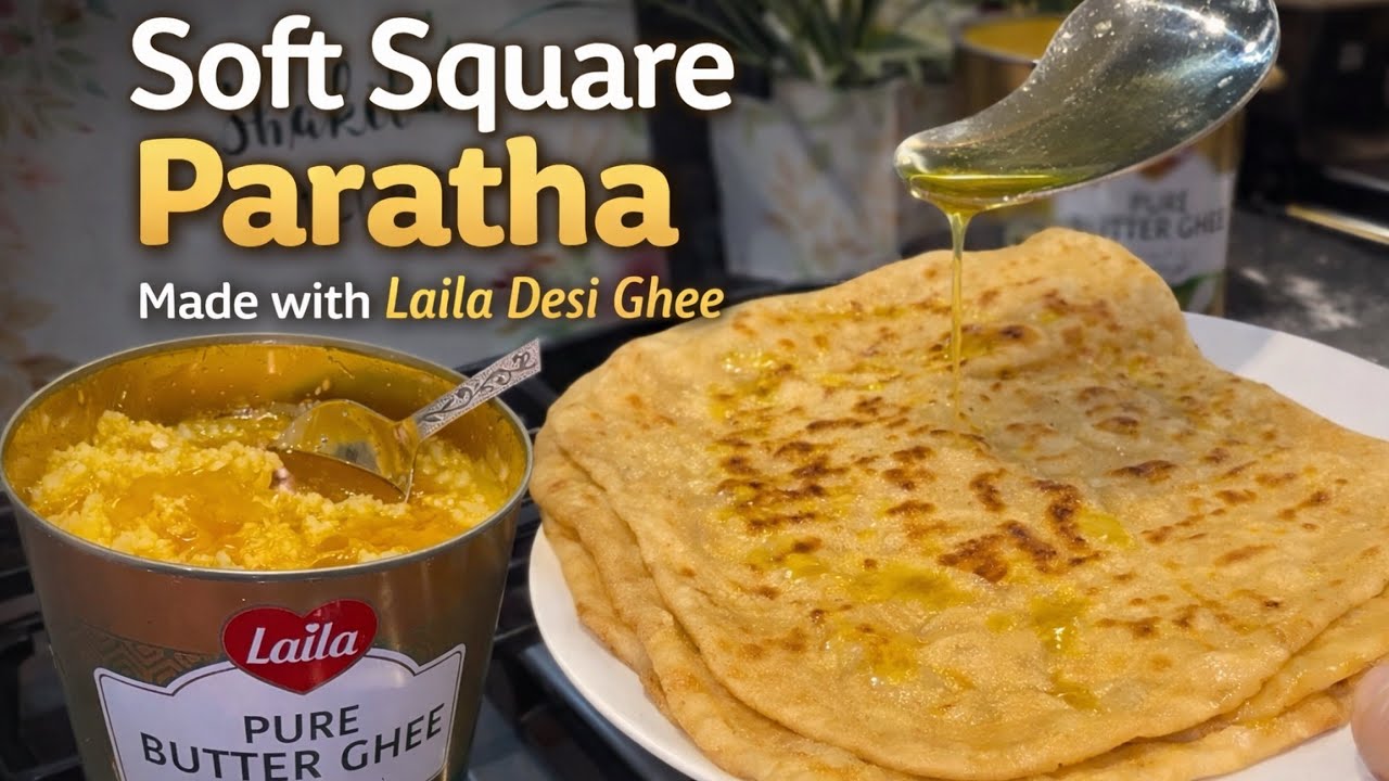 Only 2 ingredients! Learn how to knead atta dough and make crispy square paratha step by step