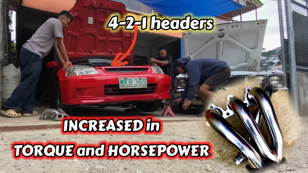 Installing headers on a civic | Honda civic exhaust upgrade