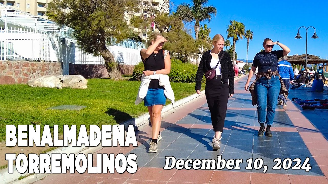 Benalmadena Torremolinos December 10, 2024 Walking Tour Malaga Spain [4K]