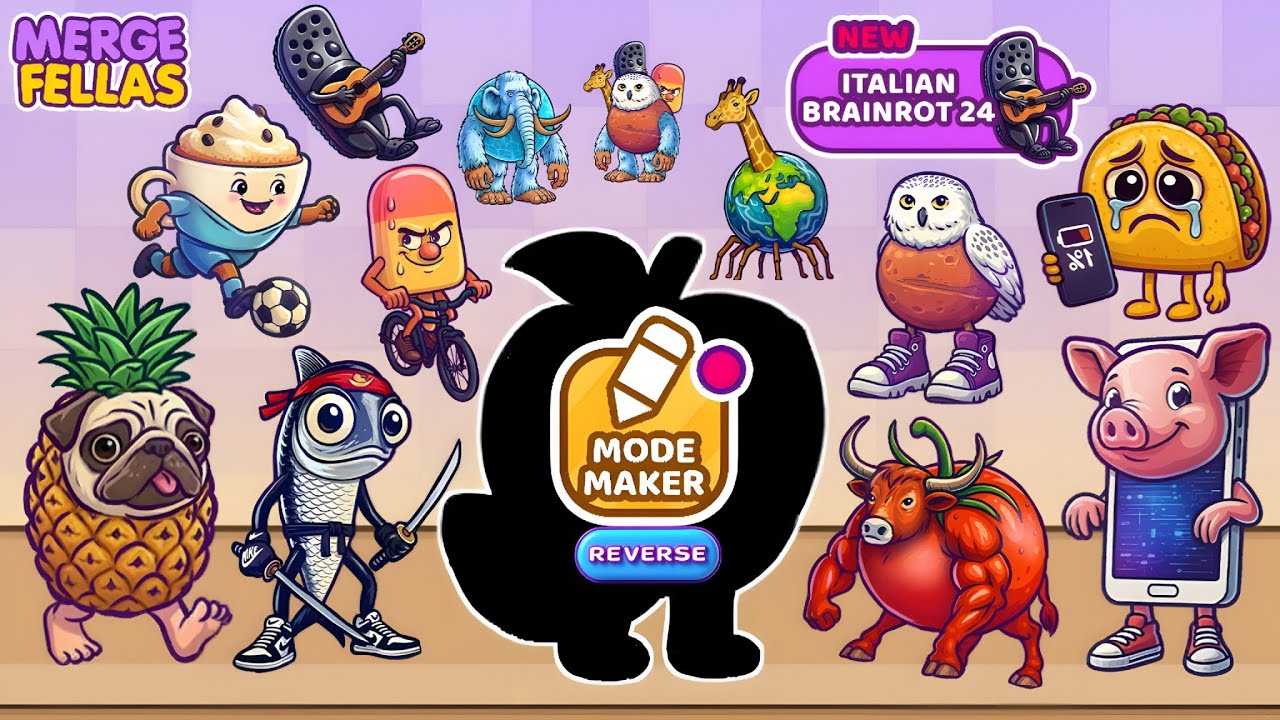 Merge Fellas Italian Brainrot 24 Reverse Maker Mode Gameplay | NEW MODE - Reaching Max Level