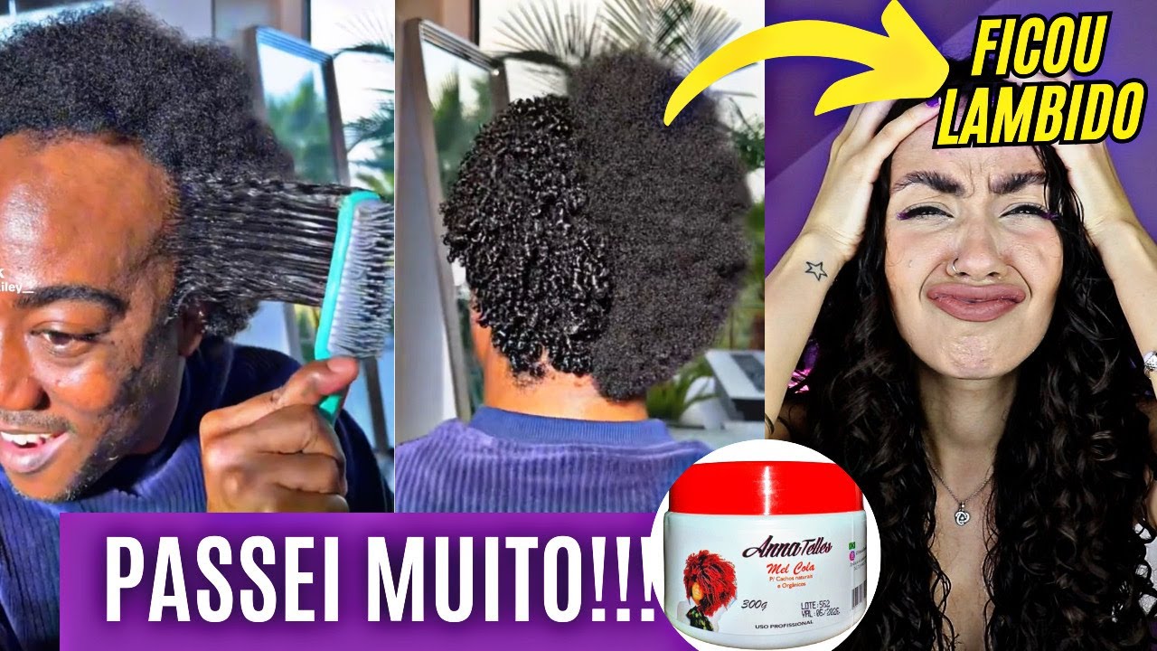 PASSEI MEL COLA NO CABELO! TESTEI A FINALIZAÇÃO GRINGA DE GELATINA NA ESCOVA E NÃO GOSTEI!!