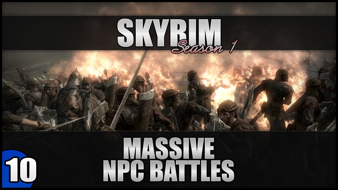 ♛ Skyrim Massive NPC Battles - 55 Bandits VS 1 Forsworn Warlord