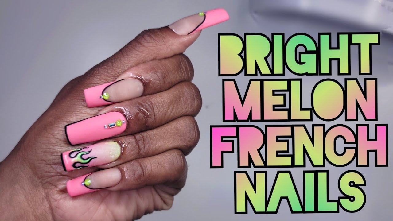 Bright Coral Ombre Flame Gel Nails | Madam Glam Gel Polish | Working on Myself