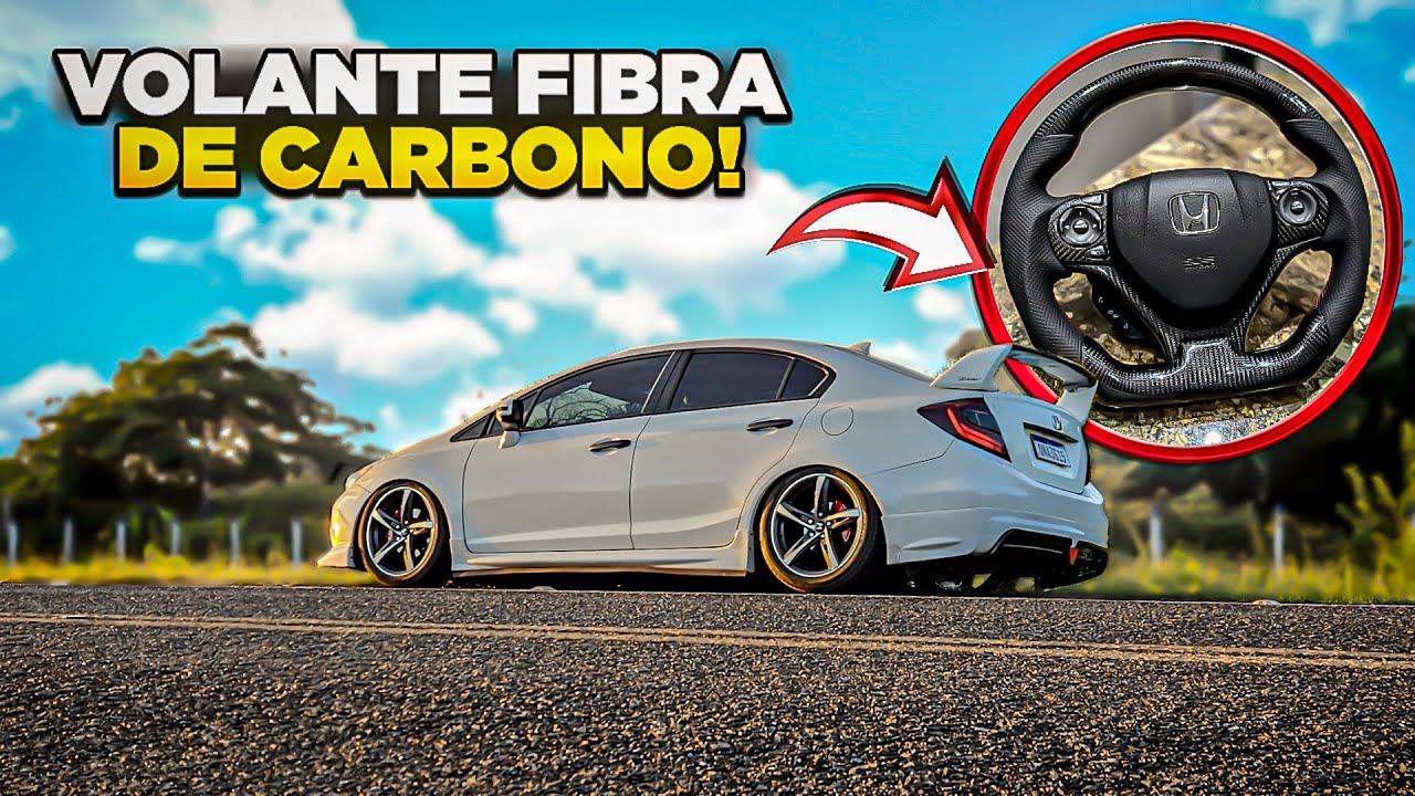INSTALANDO VOLANTE DE FIBRA DE CARBONO NO CIVIC