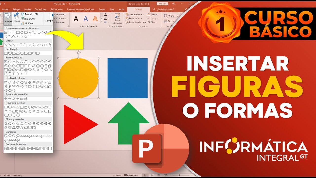 COMO INSERTAR FORMAS O FIGURAS EN POWER POINT | Curso Básico