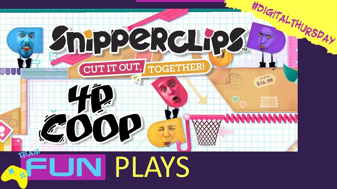 4 Player Fun - Team Fun Plays Snipperclips (4P Co-Op)