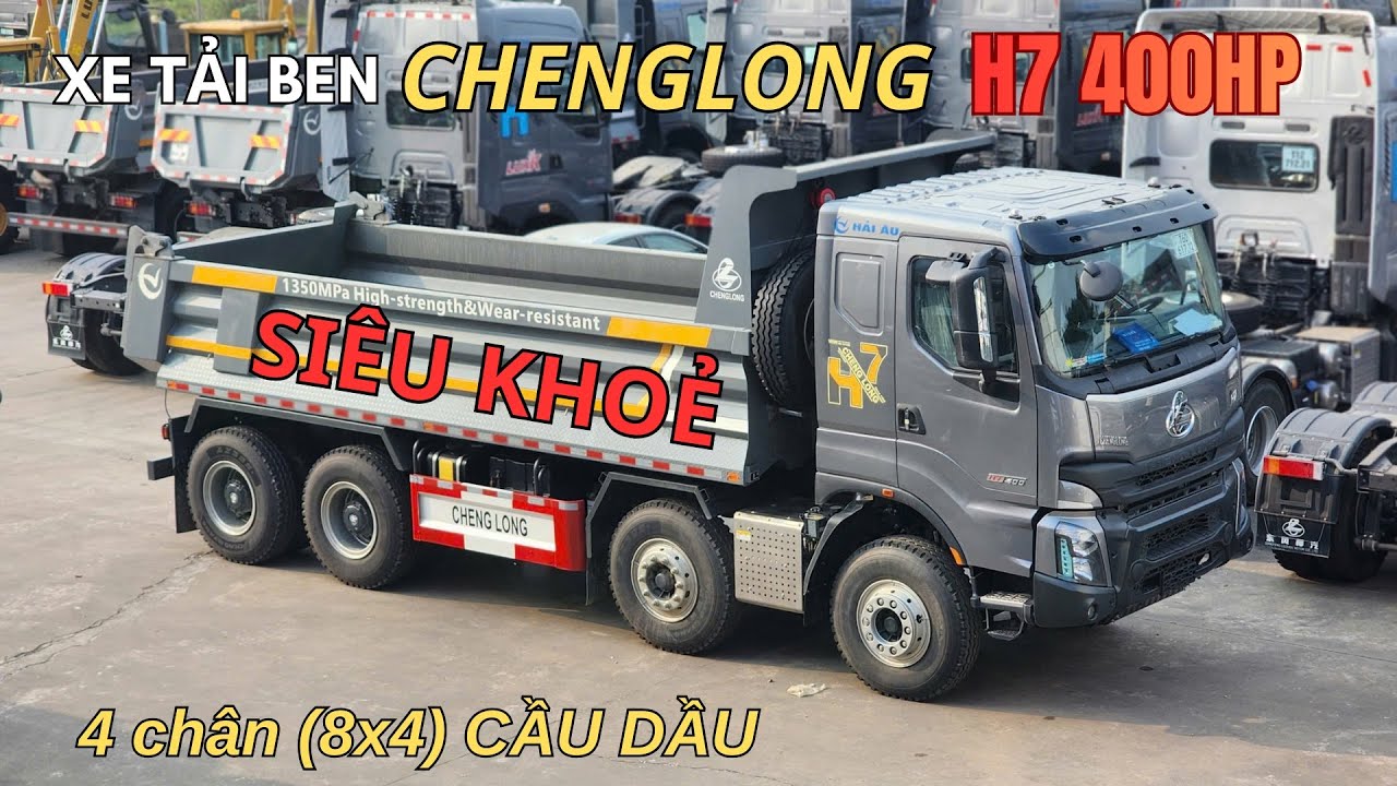 XE TẢI BEN CHENGLONG H7 400HP 4 CHÂN (8X4) CẦU DẦU