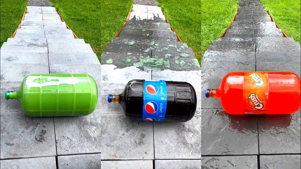 Throwing Bottle Down Stairs -216 | Breaking glass bottle | Crushing crunchy things #asmr #satisfying