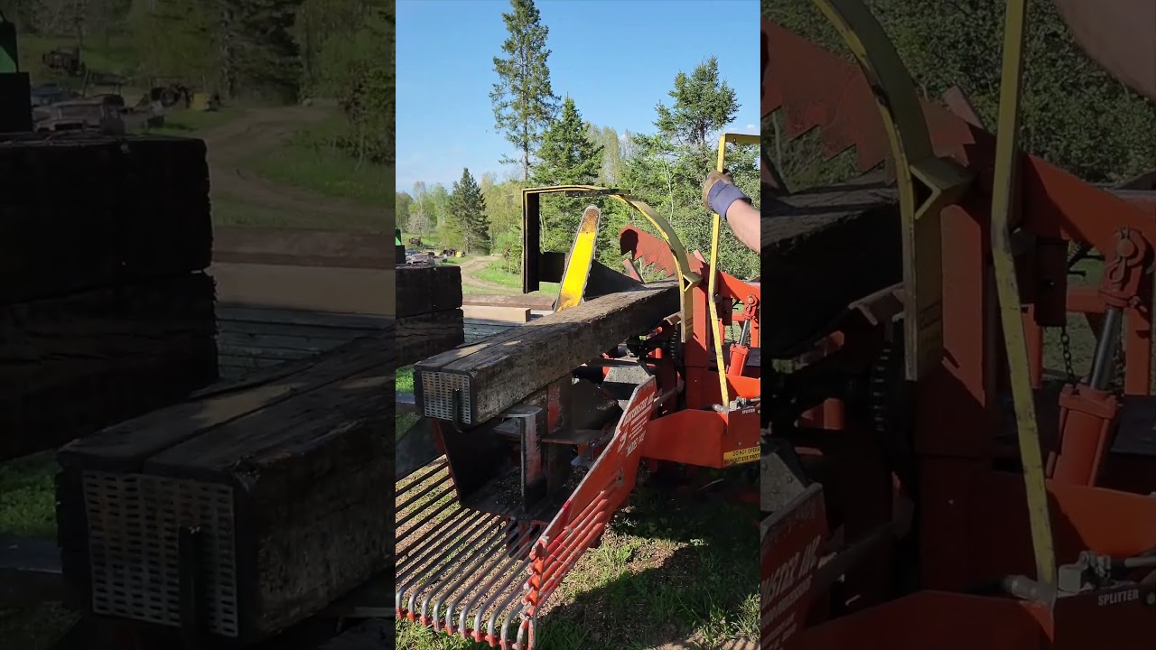 Cutting More Ties For The Railroad With Our Wood Processor 🚂🪚#railway #railroad