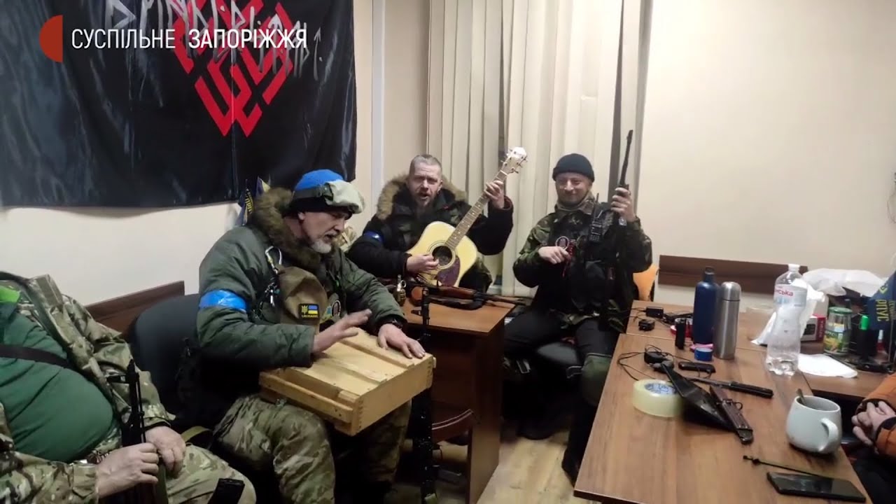 Ukrainian soldiers are in high spirits.